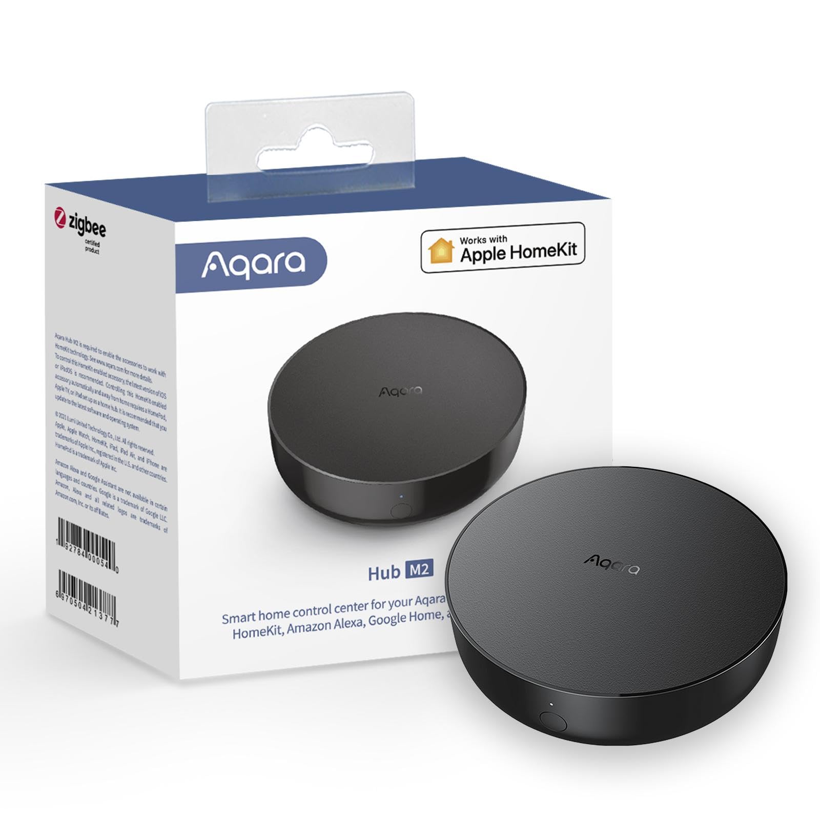 Aqara Smart Hub M2 (2.4 GHz Wi-Fi Required), Smart Home Bridge for Alarm System, IR Remote Control, Home Automation, Supports Alexa, Google Assistant, Apple HomeKit and IFTTT