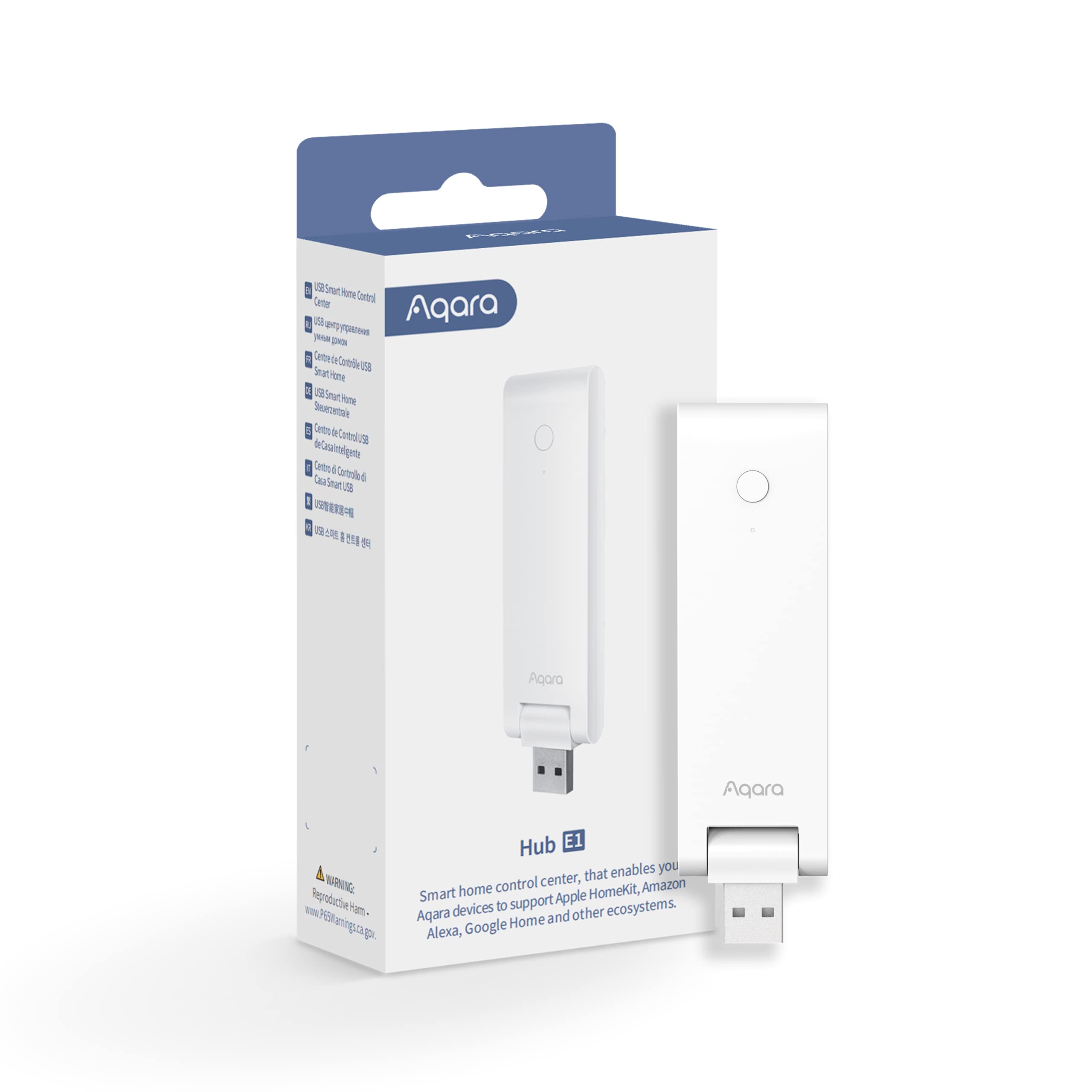 Aqara Smart Hub E1 for Home Automation, 2.4 GHz Wi-Fi Required, Features Aqara Zigbee (Not Third-Party), Powered by USB-A, Small Size, Supports HomeKit, Alexa, Google Assistant, IFTTT