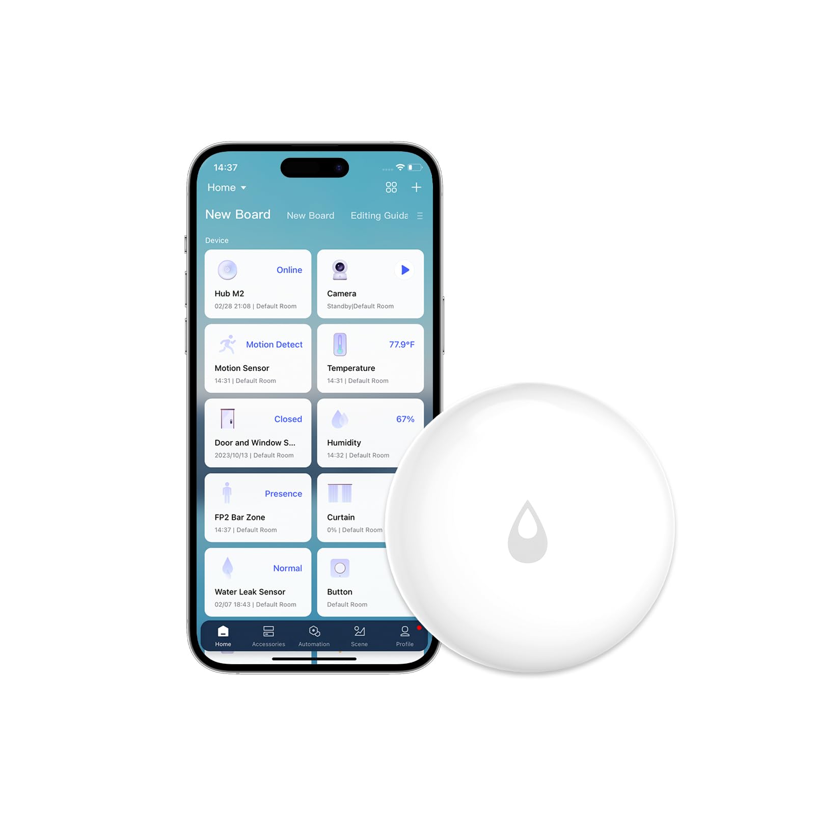 Aqara Water Leak Sensor, Zigbee Wireless Water Leak Detector for Alarm System and Smart Home Automation, Requires AQARA HUB, App Notifications, for Kitchen, Bathroom, Basement, Works with IFTTT