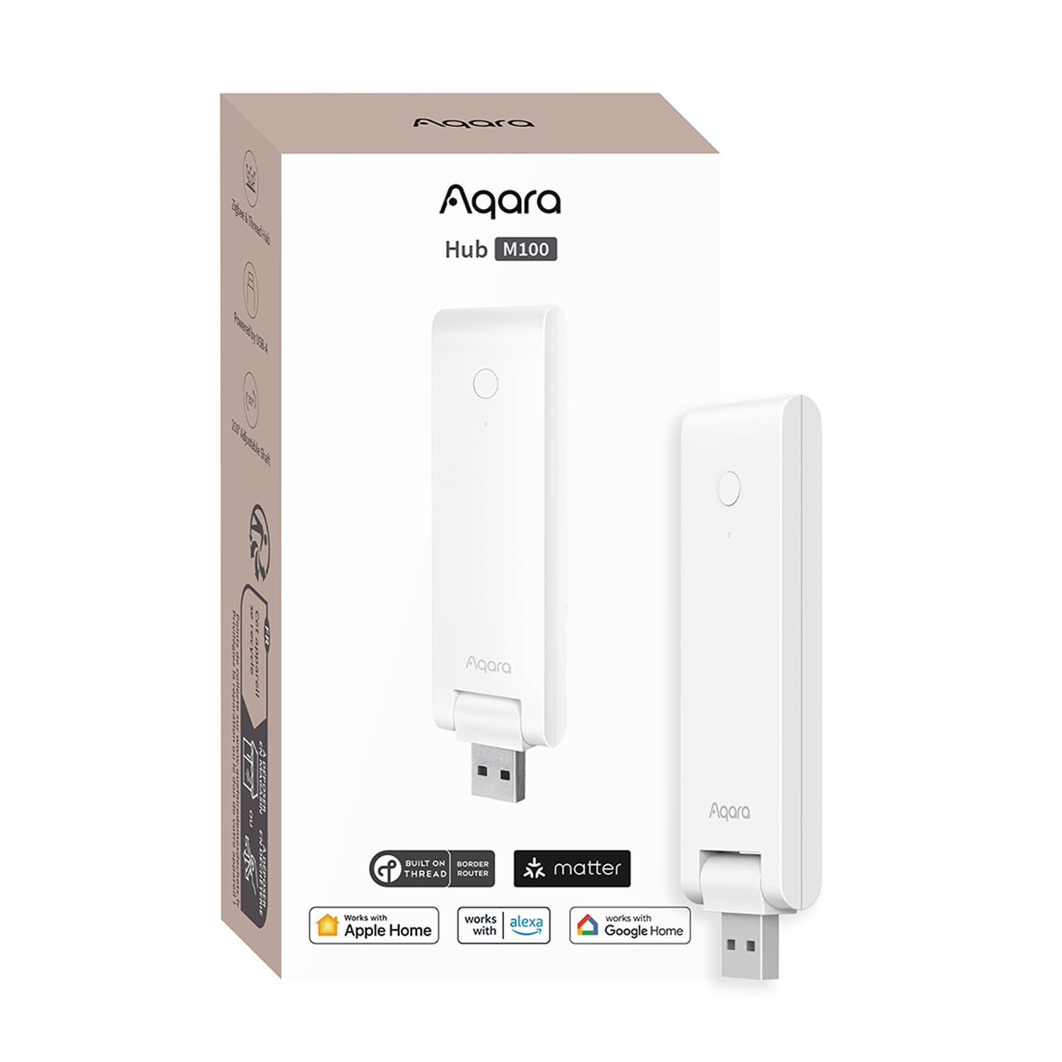 Aqara Smart Hub M100 for Home Automation, Matter Controller, Thread Border Router, Features Aqara Zigbee (Not Third-Party), Wi-Fi, Supports Amazon Alexa, Apple HomeKit, IFTTT, Home Assistant